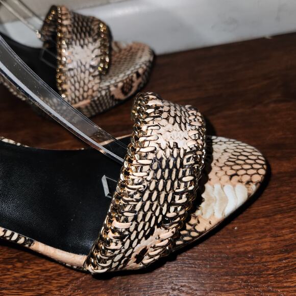 Charlotte Russe NIB Open Toe Ankle Strap Faux Snakeskin Cadence Stilettos, 10 - Picture 4 of 12